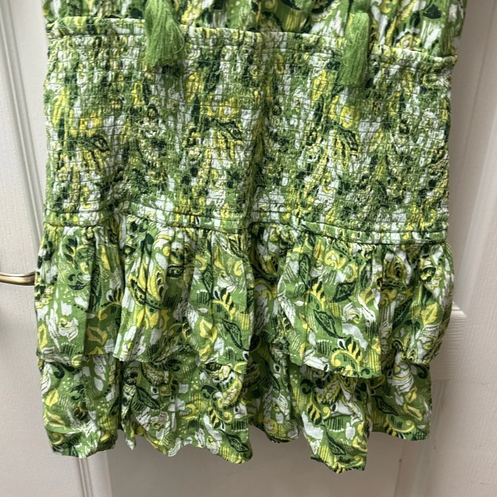 Aerie Green, white, & yellow printed fun dress - Picture 6 of 9